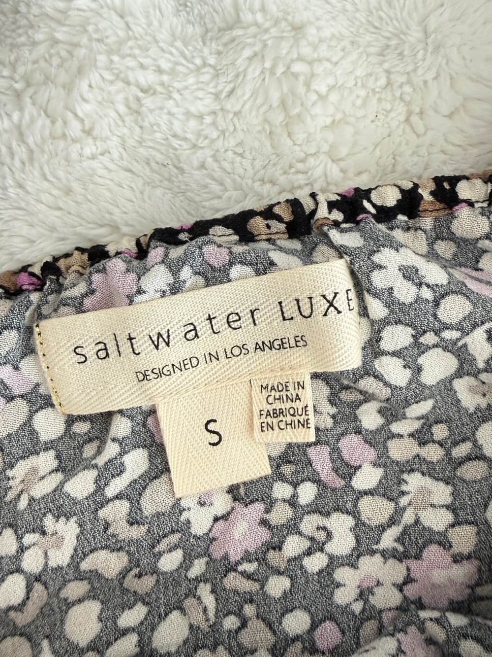 saltwater LUXE Black Maxi Skirt with Pink and Cream Floral Print - Picture 3 of 6